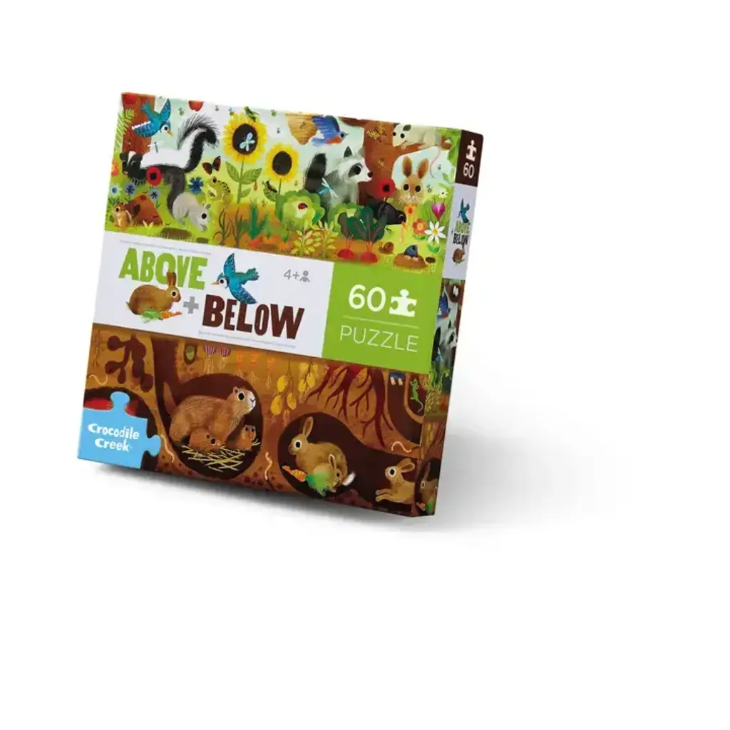 CROCODILE CREEK BACKYARD DISCOVERY 60 PC PUZZLE ABOVE + BELOW