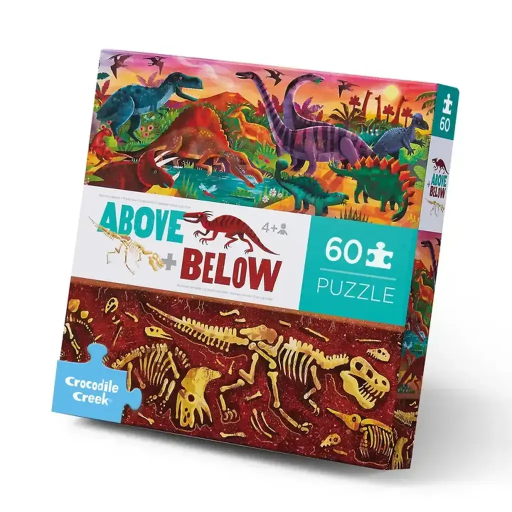 CROCODILE CREEK DINOSAUR WORLD 60 PC PUZZLE ABOVE + BELOW