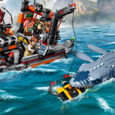 LEGO MOSASAURUS DINOSAUR BOAT ATTACK