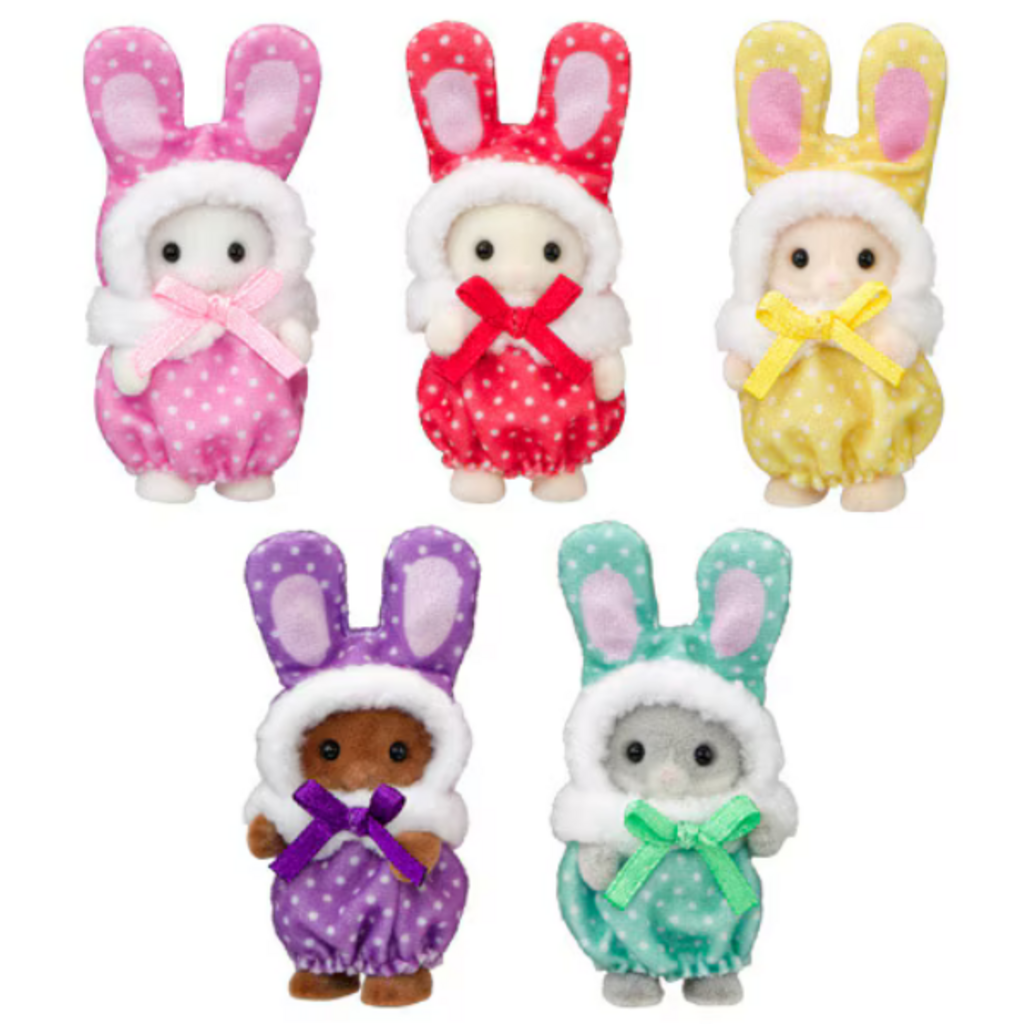 CALICO CRITTERS CUTIE COLLECTIBLES – COLORFUL BUNNY COSTUME BABIES CALICO CRITTERS