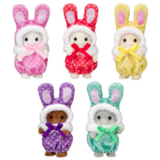 CALICO CRITTERS CUTIE COLLECTIBLES – COLORFUL BUNNY COSTUME BABIES CALICO CRITTERS