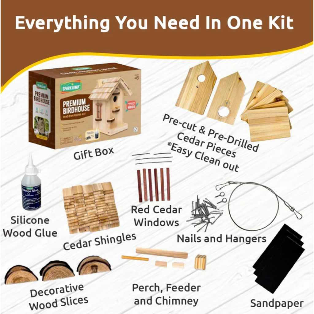 SPARKJUMP PREMIUM BIRDHOUSE WOODWORKING KIT
