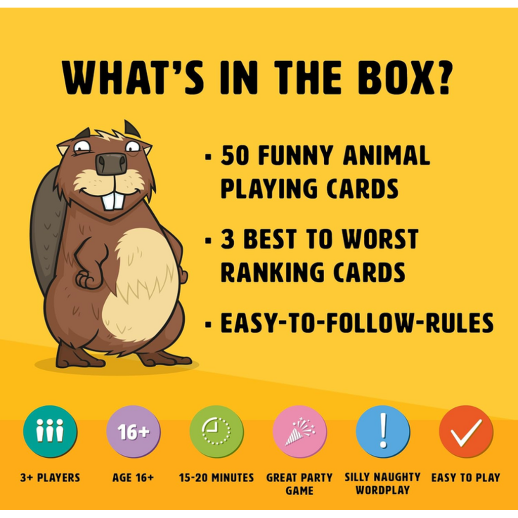 GINGER FOX GIANT BEAVER! TINY ASS! CARD GAME