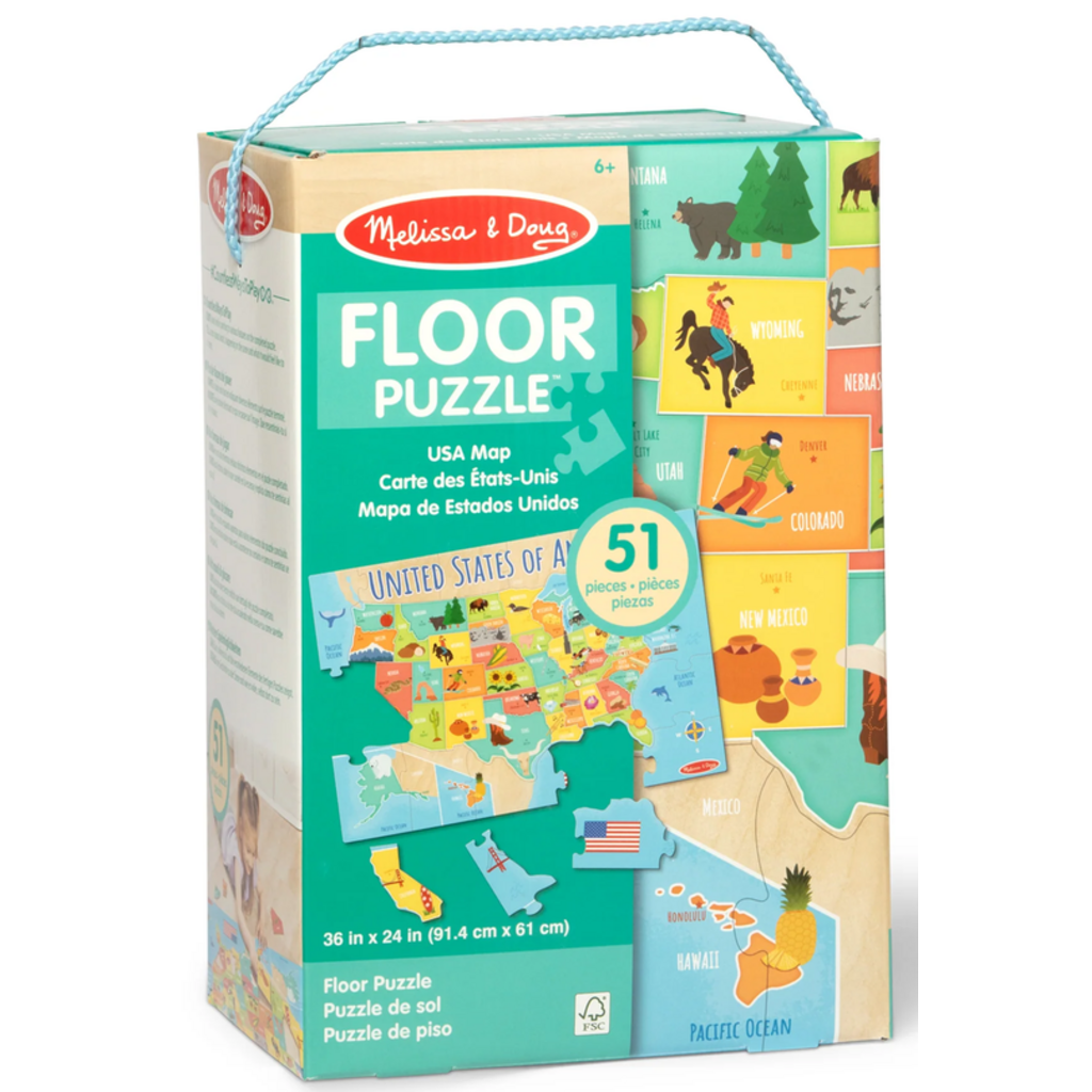MELISSA AND DOUG USA MAP 51 PC FLOOR PUZZLE