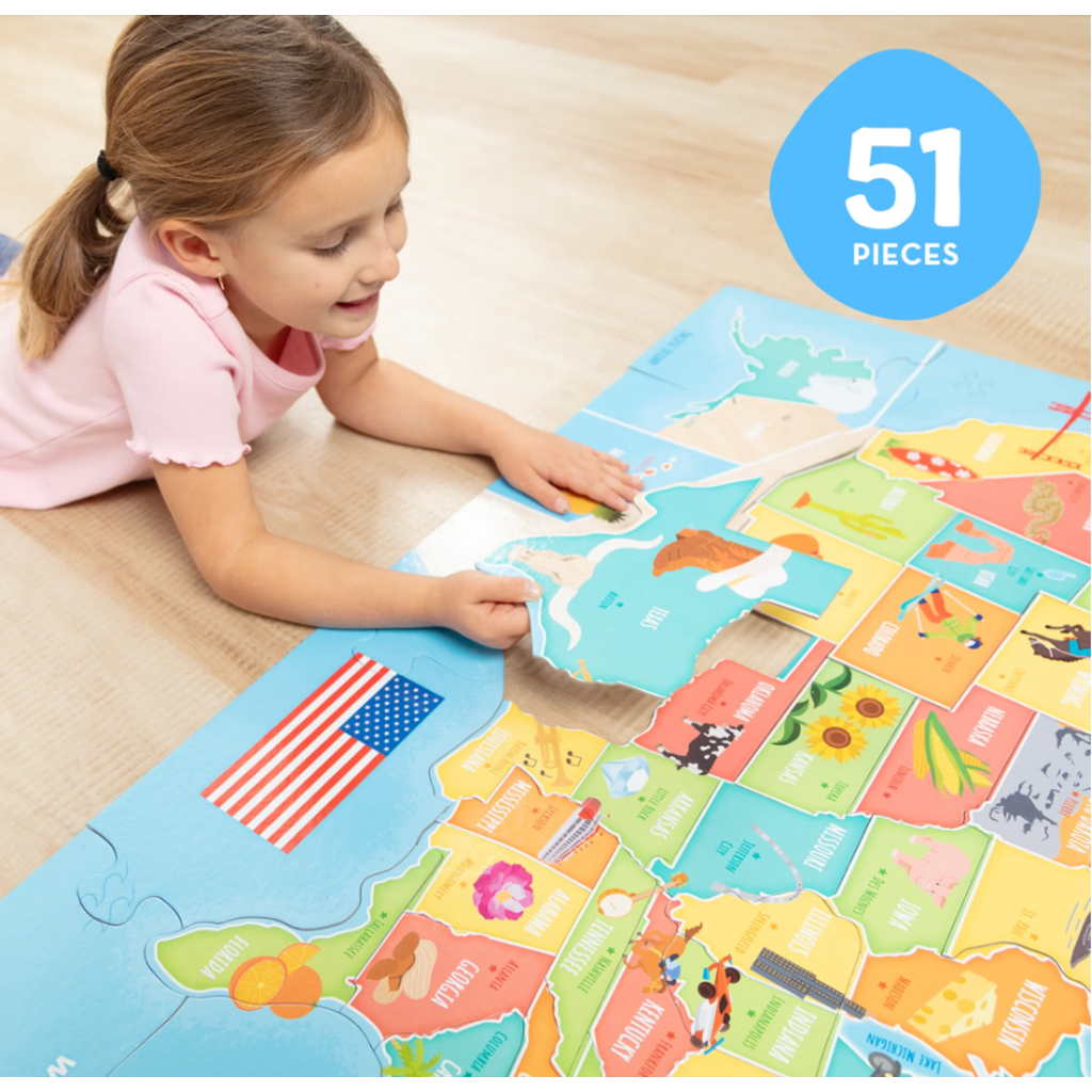 MELISSA AND DOUG USA MAP 51 PC FLOOR PUZZLE