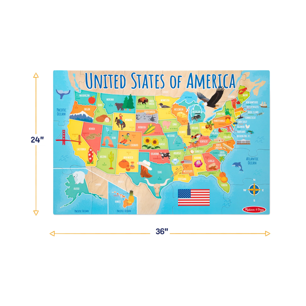 MELISSA AND DOUG USA MAP 51 PC FLOOR PUZZLE