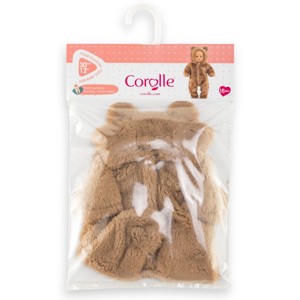 COROLLE 12" DOLL CLOTHES BUNTING BROWN BEAR