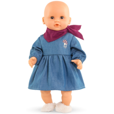 COROLLE 12" DOLL CLOTHES LONG SLEEVE DENIM DRESS & SCARF