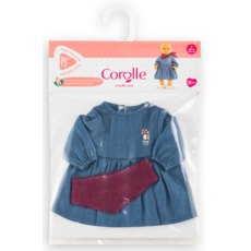 COROLLE 12" DOLL CLOTHES LONG SLEEVE DENIM DRESS & SCARF