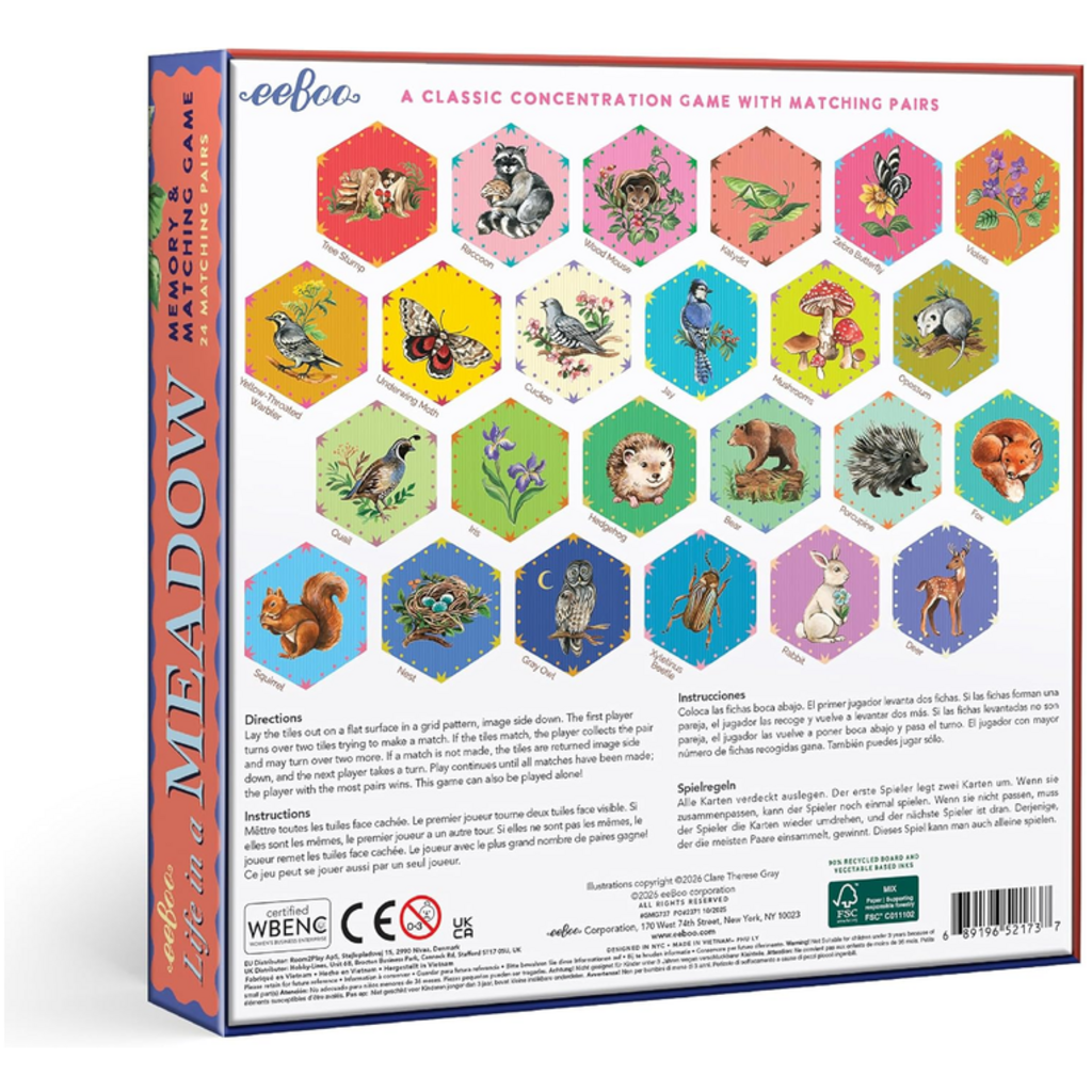 EEBOO LIFE IN A MEADOW MEMORY & MATCHING GAME