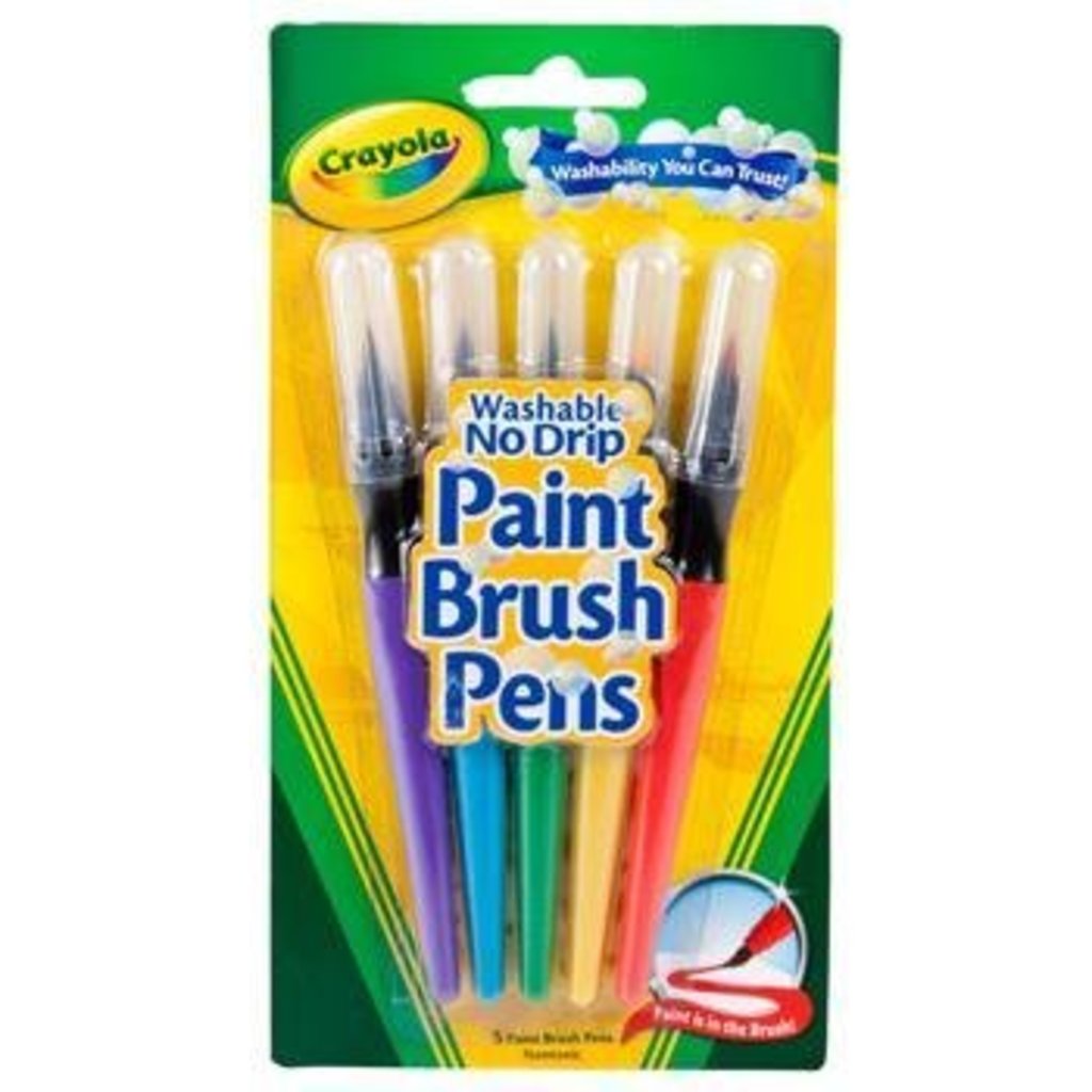 T4Toyz - 5 Count Paint Brush Pens 54-6201 Crayola. Crayola