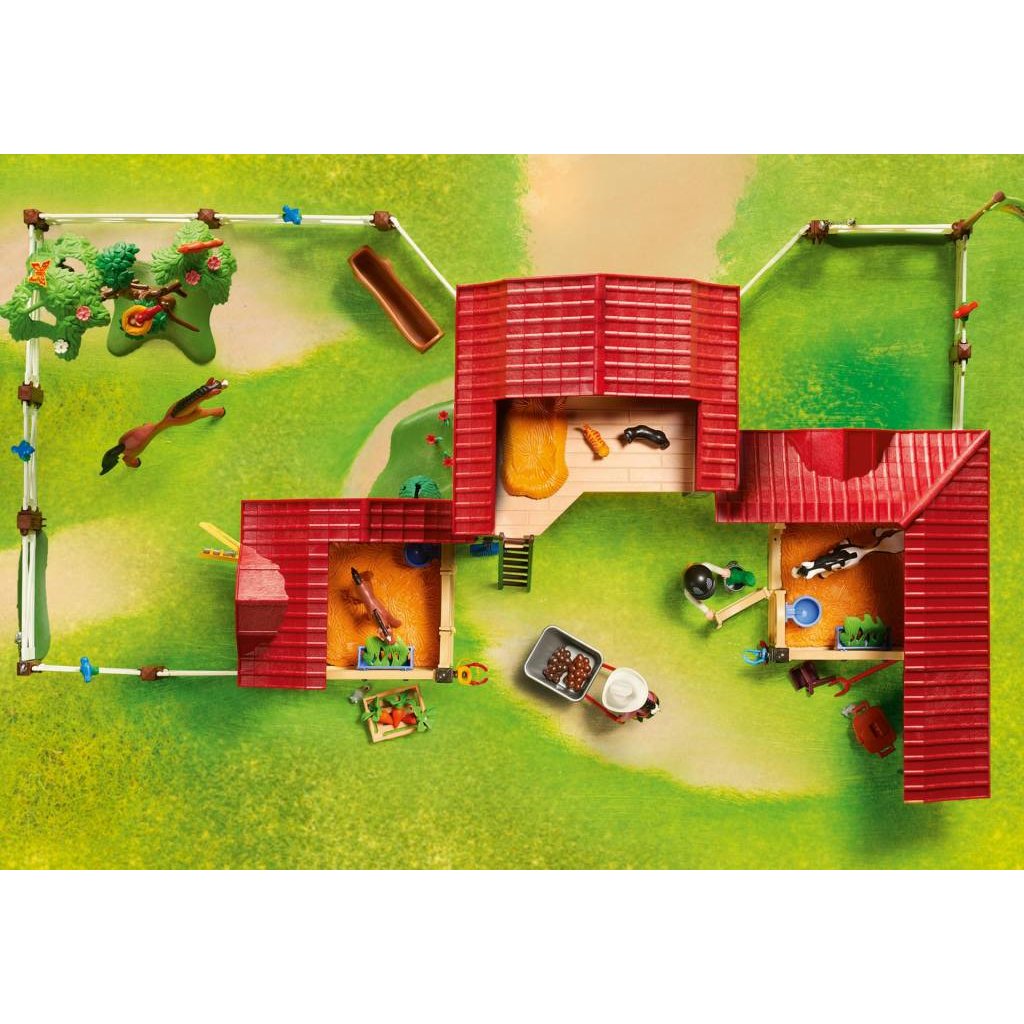 PLAYMOBIL (T3122) FARM & EQUESTRIAN CENTER - Dark Brown Pony with Saddle