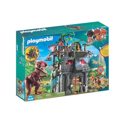 playmobil explorer vehicle with stegosaurus