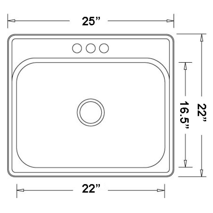 Blanco Blanco 401202 Essential Three Holes 4 Centre Drop In Utility Sink