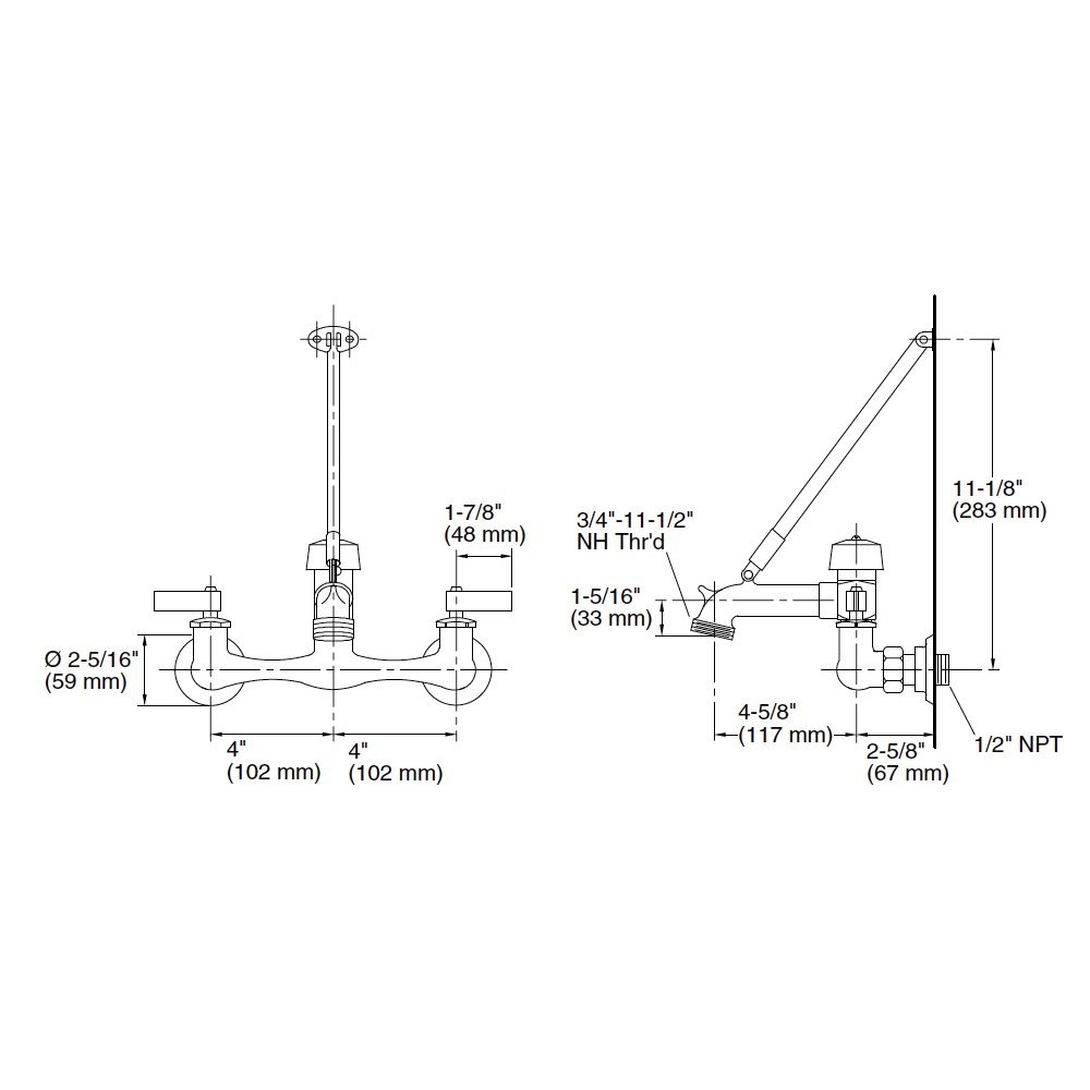 Kohler K8907 Kinlock Service Sink Faucet With Lever Handles