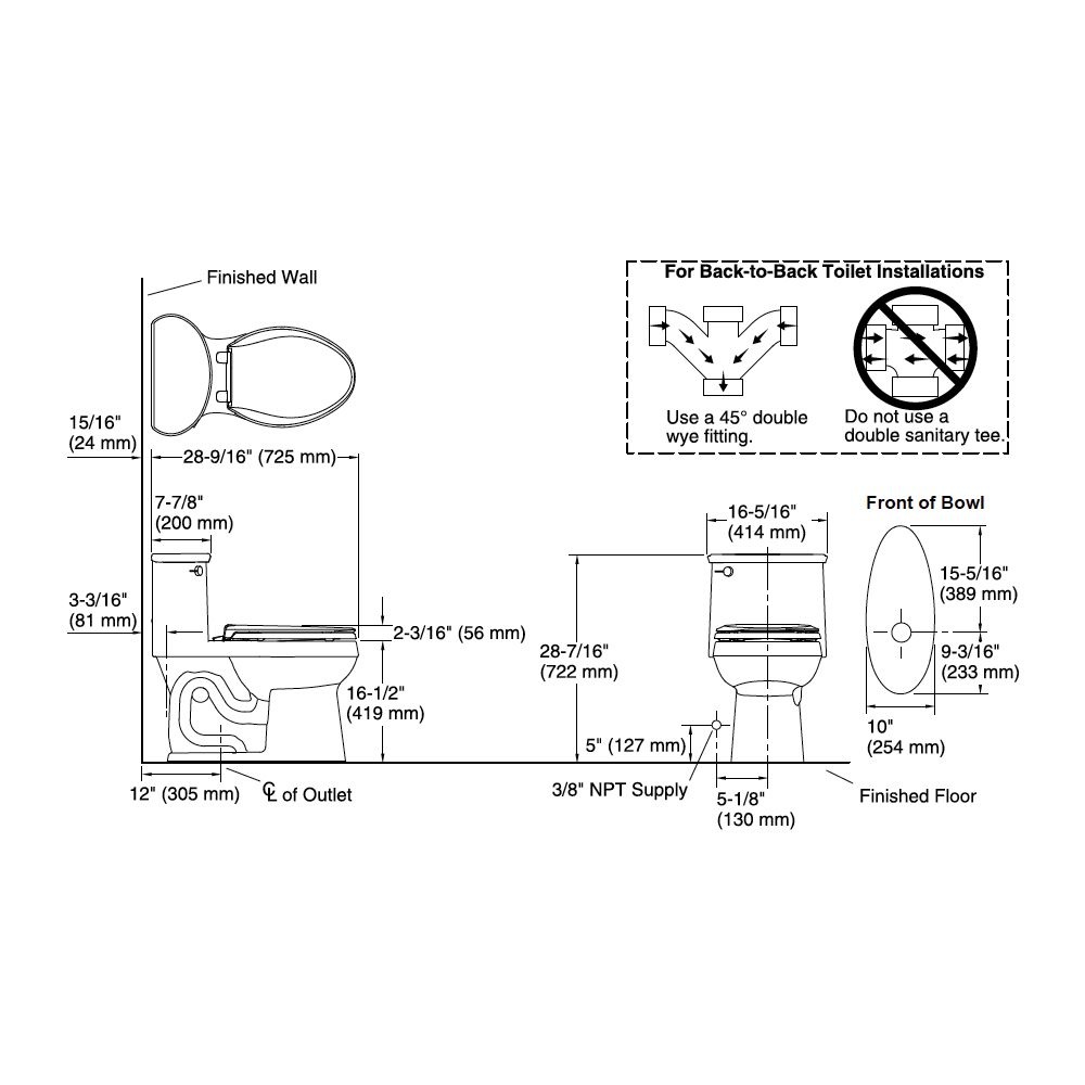 Kohler K3946 Adair Comfort Height One Piece Elongated 1 28 Gpf