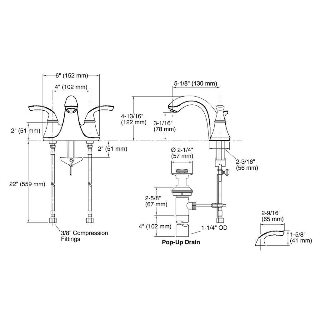 Kohler 10270 4 Cp Forte Centerset Lavatory Faucet With Sculpted