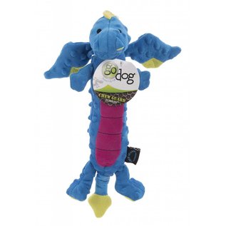 GODOG GoDog Dragons Skinny Chew Guard Dog Toy Large, Blue