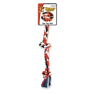 Mammoth Pet Products Cottonblend Color 3 Knot Rope Tug Mini 10in