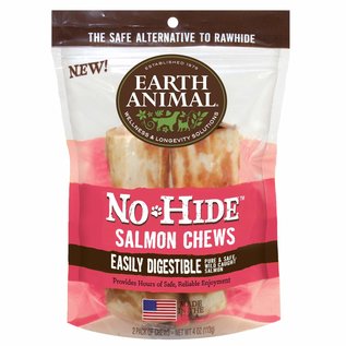 EARTH ANIMAL EARTH ANIMAL DOG NO-HIDE SALMON 4 INCHES 2 PACK