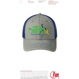 JUNGLE JUNCTION Jungle Junction Embroidered Logo Hat Color Grey/Blue
