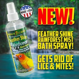 King's Cages Rainforest Mist Feather Shine Bath Spray for All Birds 8 oz