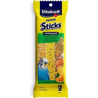 Vitakraft Crunch Sticks Variety Pack Orange Egg Banana Parakeet 2.4z