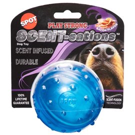 ETHICAL PRODUCTS Spot Play Strong Scent-Station Ball Dog Toy Bacon Blue 3.25 in