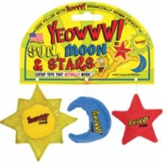 YEOWWW YEOWWW! CAT CATNIP SUN, MOON AND STAR 3 PK