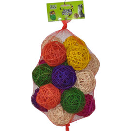 A&E CAGE COMPANY Wicker Vine Ball Large 3.5" Assorted Color Chew Toy Each