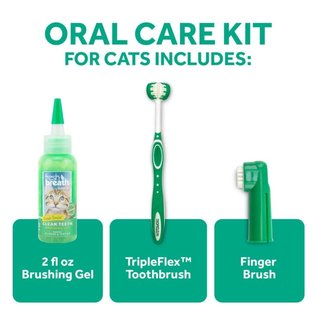 TropiClean Fresh Breath Oral Care Kit for Cats 1ea/Gel: 2 oz