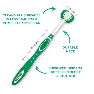 TROPICLEAN TropiClean Fresh Breath Triple Flex Toothbrush for Dogs