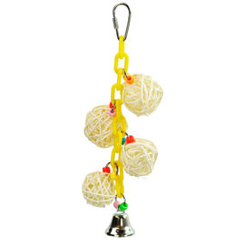 A&E CAGE COMPANY A&E HAPPY BEAKS 4-VINE BALLS ON CHAIN W/BELL 9X3.5X3.5 IN