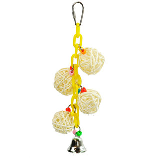A&E CAGE COMPANY A&E HAPPY BEAKS 4-VINE BALLS ON CHAIN W/BELL 9X3.5X3.5 IN