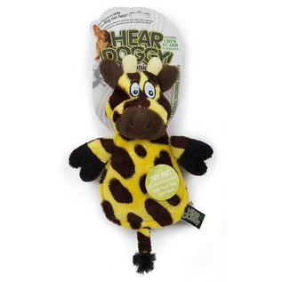 Hear Doggy Silent Squeaker Chew Guard Flattie Giraffe Dog Toy