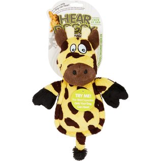 Hear Doggy Silent Squeaker Chew Guard Flattie Giraffe Dog Toy