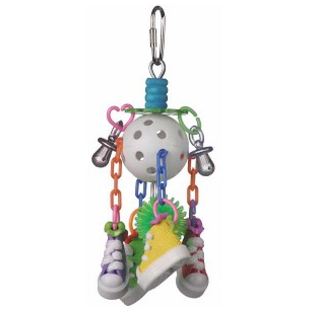 SUPER BIRD CREATIONS Perky Parrot Toys Kick Ball Jr. - 7.5" x 3"