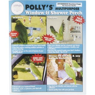 Polly's Pet Products Window/Shower Perch Gray Mat - Small - 11" x 5/8"