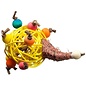 A&E CAGE COMPANY NIBBLES VINE BALL CHEW TOY W/WOOD BEADS AND ROPE