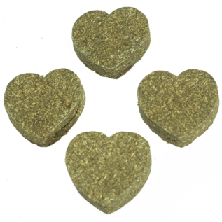 A&E CAGE COMPANY NIBBLES TIMOTHY HAY HEART CHEWS BITES 4 PACK