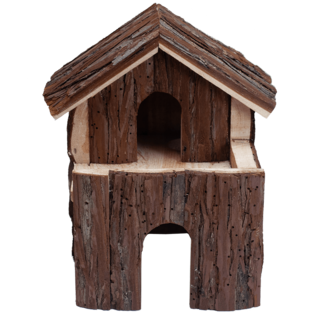 A&E CAGE COMPANY NIBBLES SMALL ANIMAL DELUXE 2 STORY LOG CABIN HUT