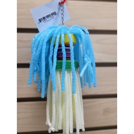 Jellyfish Spiral Curly Q Straw Bird Toy