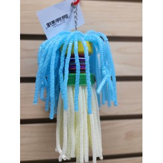 Jellyfish Spiral Curly Q Straw Bird Toy