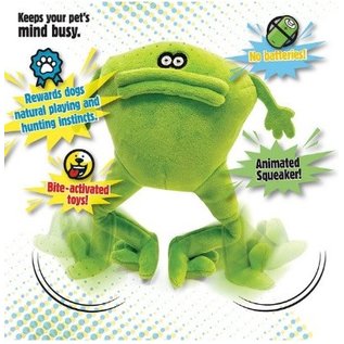 GODOG GODOG ACTION PLUSH FROG ANIMATED SQUEAK DOG TOY