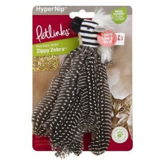 PETLINKS HYPERNIP ZIPPY ZEBRA FEATHERS CAT TOY