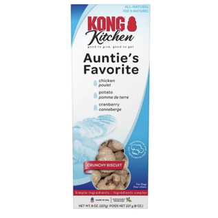 KONG Kong Kitchen Auntie's Favorite Grain-Free Chicken Crunchy Biscuit Dog Treat 8oz