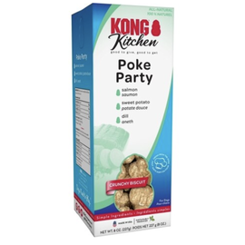 KONG Kong Kitchen Poke Party Grain-Free Salmon Crunchy Biscuit Dog Treat 8oz