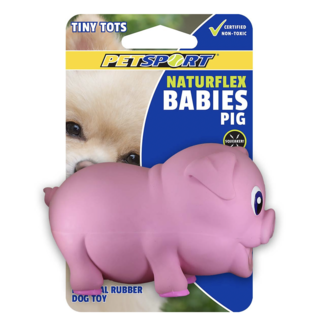 NATURFLEX BABIES TINY TOTS PIG LATEX DOG TOY 3.5"