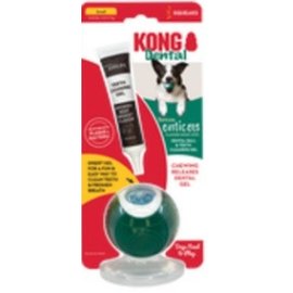 KONG KONG Dental Ball w/Tropiclean Enticer Teeth Cleaning Gel Honey Chicken, 1ea/SM, 1 oz
