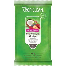 TROPICLEAN TROPICLEAN DEEP CLEANING PET WIPES BERRY & COCONUT 20 count